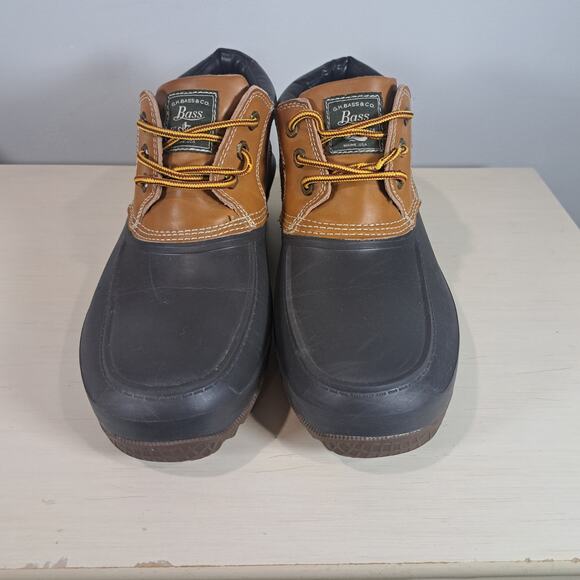 G. H. Bass Huey Men's Leather Rubber Duck Boots Rain Boot Ankle Waterproof 12M - Picture 3 of 11